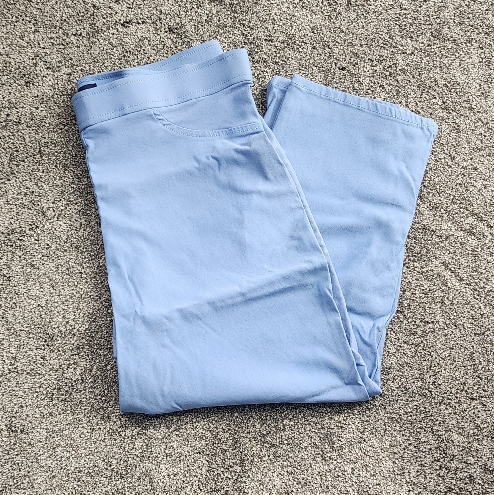 Basic Editions Blue Stretchy Straight Leg Pants Size Large